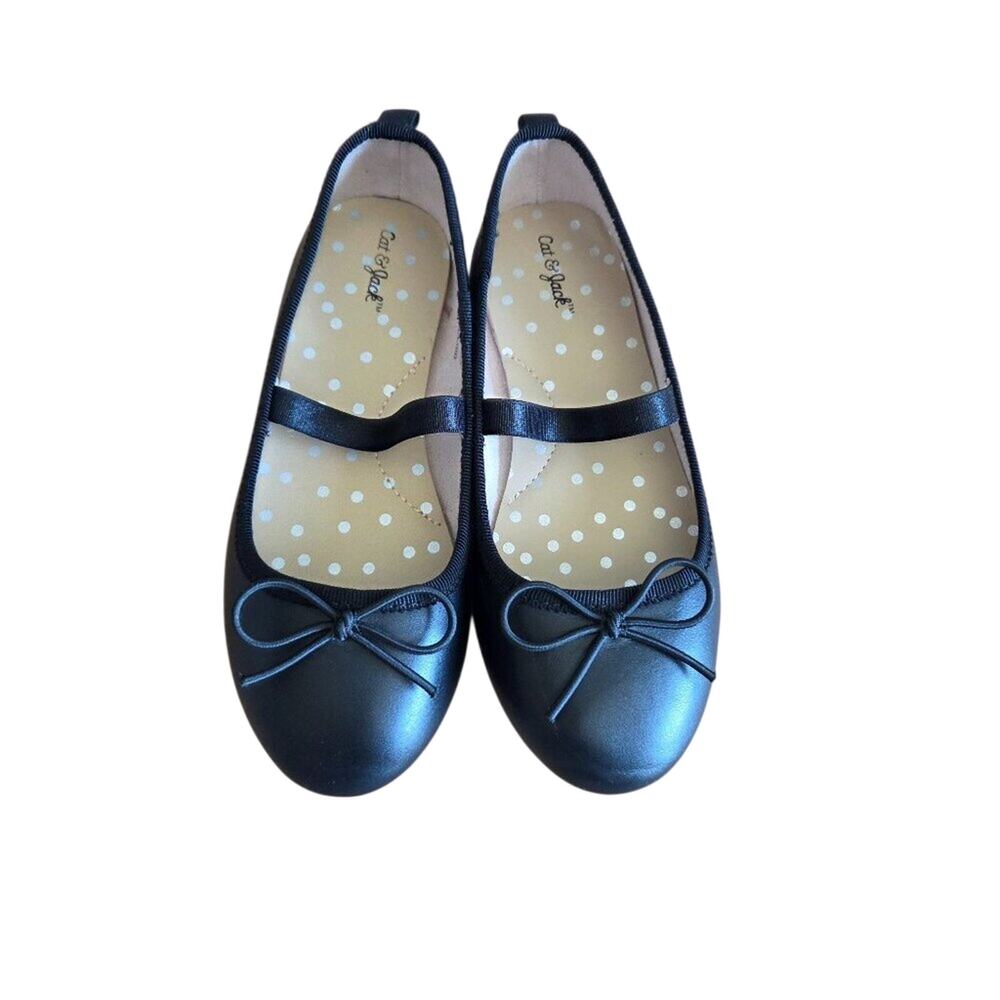 Cat & Jack Ballet Slip On Flats Dress Shoes in Black Toddler Girl's Size 11